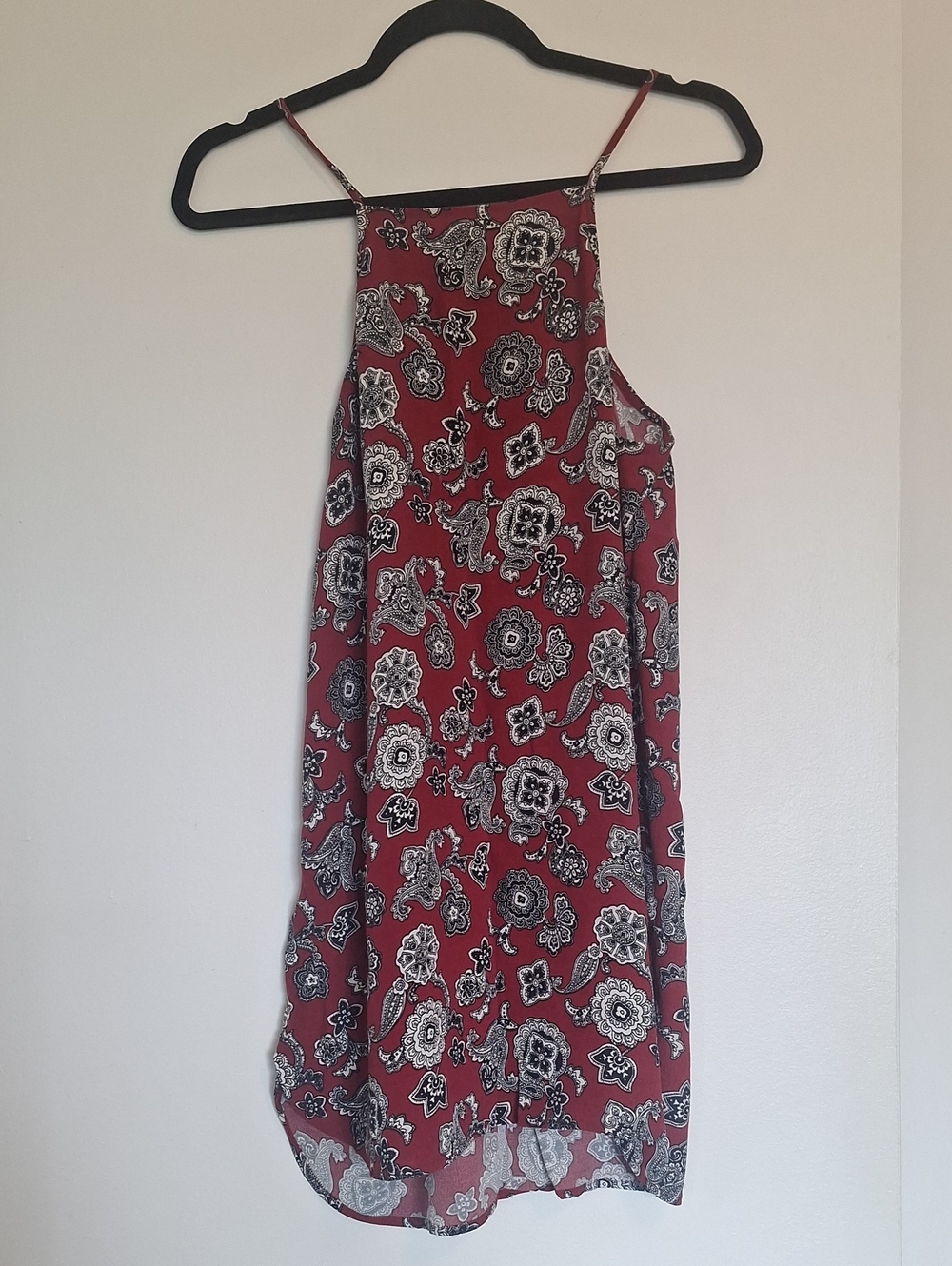 Forever 21 Red Paisley Halter Mini Dress